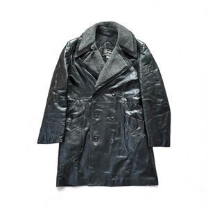 Genuine Leather Grais Made In USA Leather Trench Coat Lined Size 38 *read*
